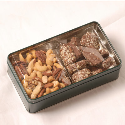 Premium Mixed Nuts + Butter Almond Toffee (16 oz Tin)